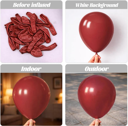 Voircoloria Ruby Red Balloons - 12-Inch Dark Red Latex Party Balloons | 66-Pack for Celebrations