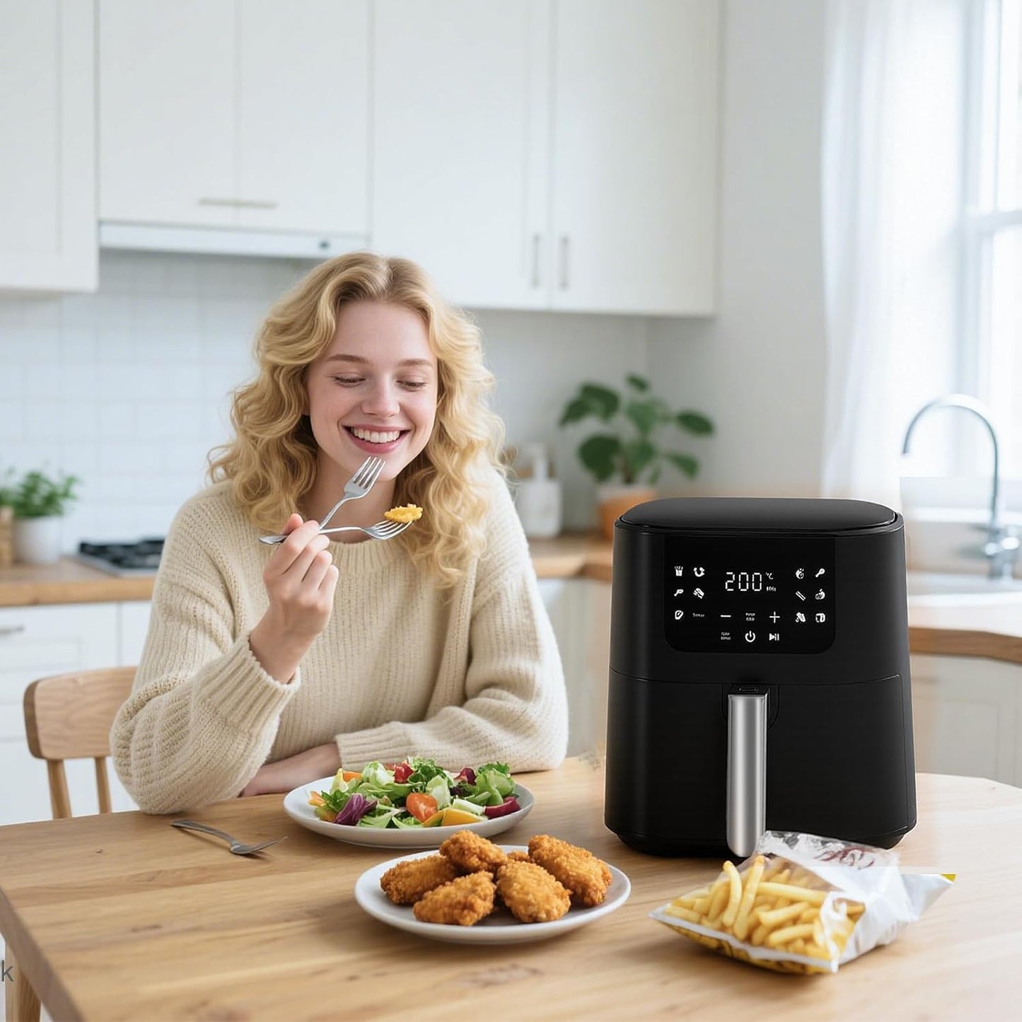 QIDO Air Fryer - 8-in-1 Multi-Cooker with 5 QT Capacity & Precision Heating | Dark Black Finish