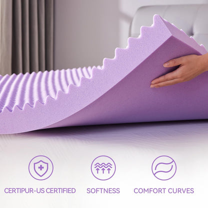 SINWEEK 2-Inch Egg Crate Memory Foam Mattress Topper - Twin Size, Soft Pad for Back Pain Relief