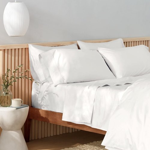 Amazon Aware 100% Organic Cotton Pillowcase Set - 300 Thread Count, King Size, White, 2 Pack