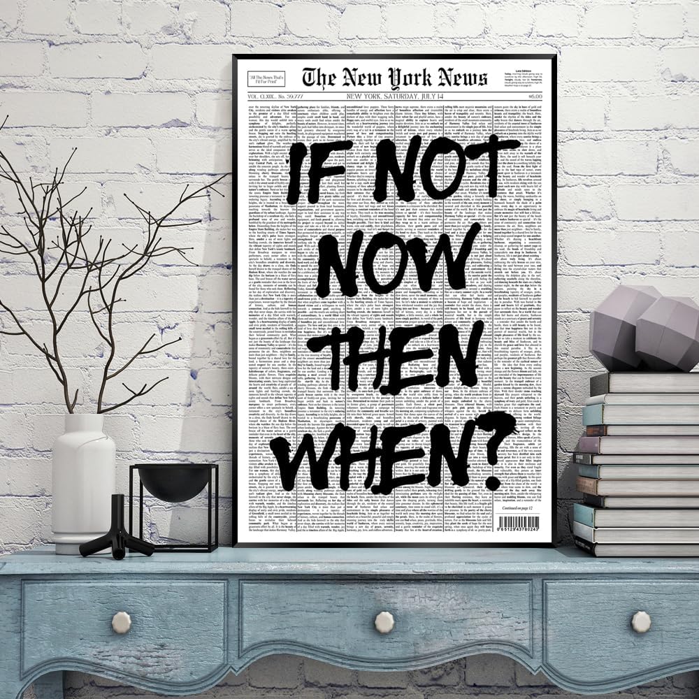 Positive Affirming Quotes Poster - Black and White Retro Wall Art for Bedroom | 24x36 Inch Unframed