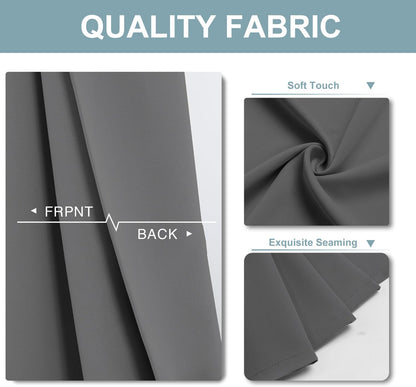 ChrisDowa Blackout Curtains - Thermal Insulated Room Darkening Panels, 2 Set (Grey, 42 x 48 Inch)