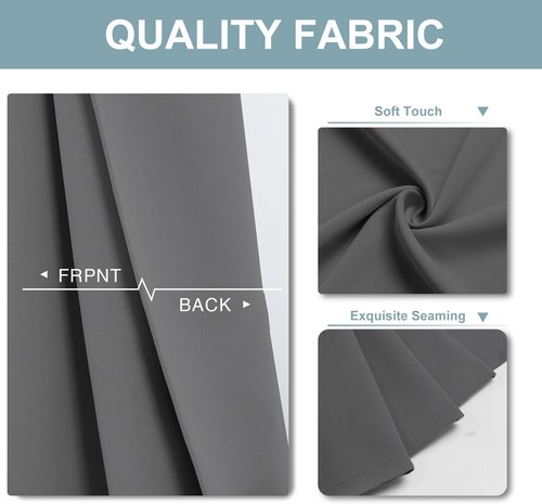 ChrisDowa Blackout Curtains - Thermal Insulated Grommet Room Darkening Panels | 120 Inch, Grey (Set of 2)