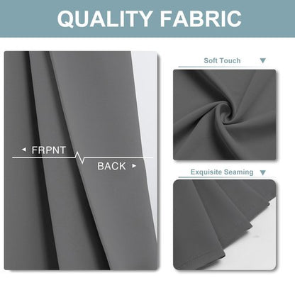 ChrisDowa Blackout Curtains 70 inches Wide for Bedroom - 2 Panels Set Extra Wide Grommet Thermal Insulated Room Darkening Curtains for Living Room (Grey, 70 x 63 Inch)