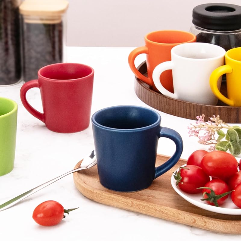 4.2 oz Espresso Cups Set of 2 – Demitasse Ceramic Mugs, Red (Variation: 4.2OZ-Red)