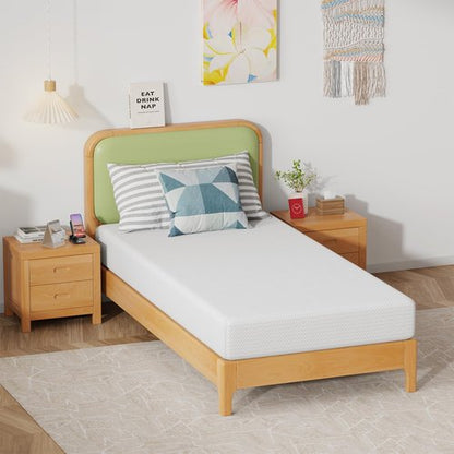 FDW 8-Inch Twin Mattress - Medium Firm Gel Memory Foam with Cooling Ventilation & Pressure Relief | Removable Washable Cover