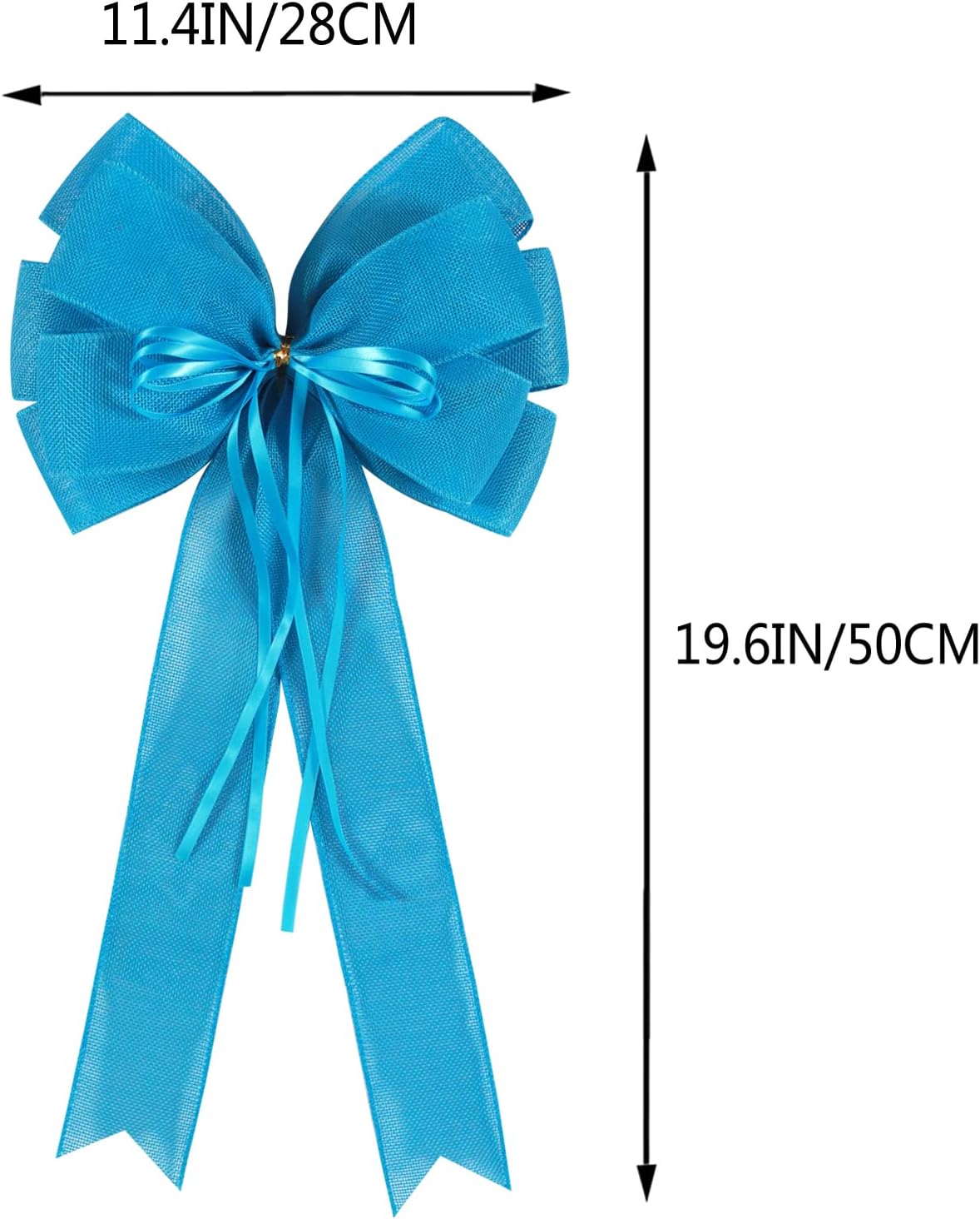 Skiennix Large Blue Easter Wreath Bow - Decorative Spring & Summer Tree Topper with Glitter String