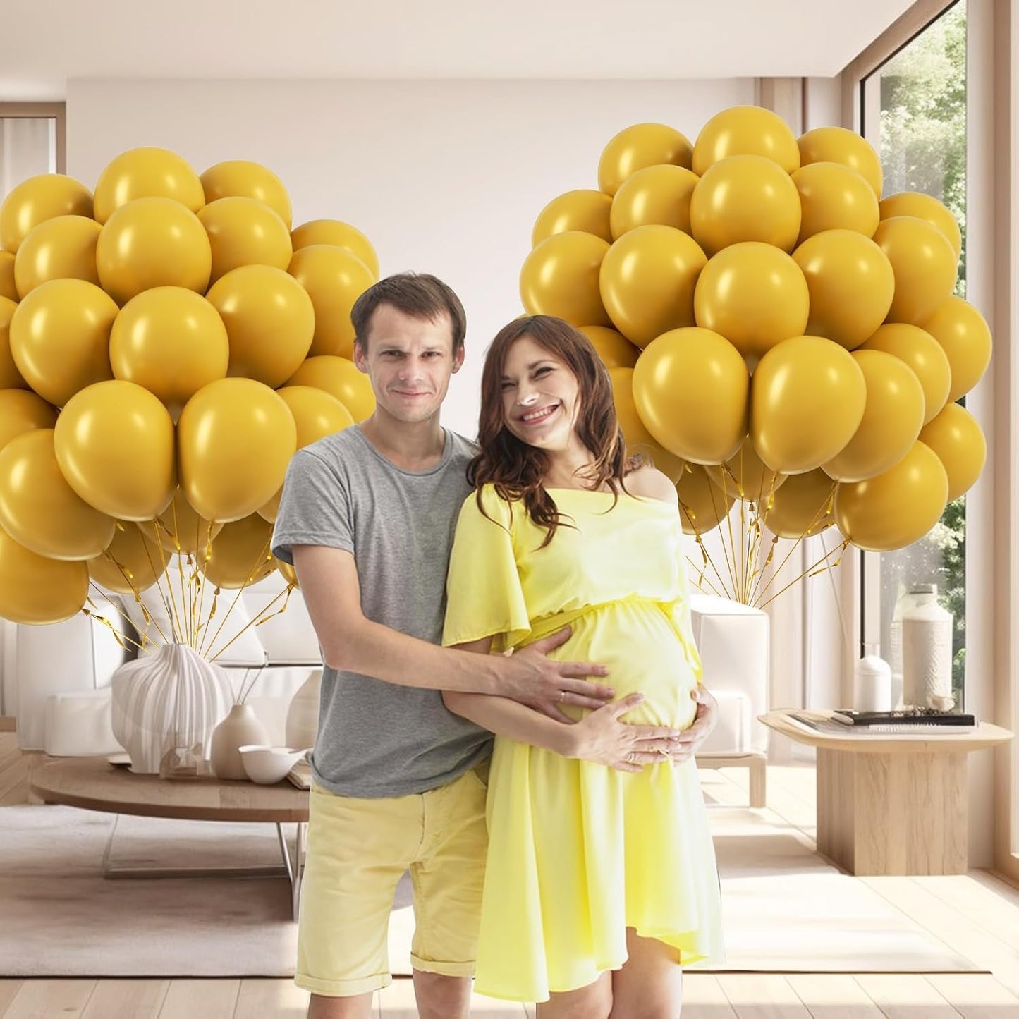 Mustard Yellow Balloons - 12 Inch Latex Balloons | 50 Pack for Fall Baby Showers & Birthday Parties