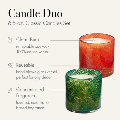 Lafco New York Holiday Candle Duo - Absinthe Plum & Woodland Spruce, 6.5 oz Each