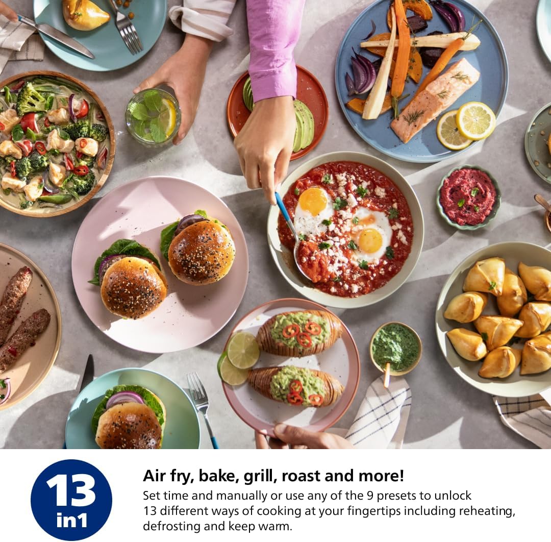 Philips Air Fryer - 13-in-1 Multi-Cooker with 6.6 Quarts Capacity & Cooking Window, Black