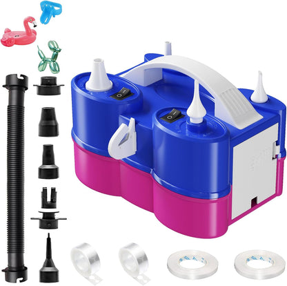 Skiennix Electric Balloon Pump - 3-in-1 Portable Air Inflator/Deflator for Latex & Foil Balloons | 110V Dual Nozzle