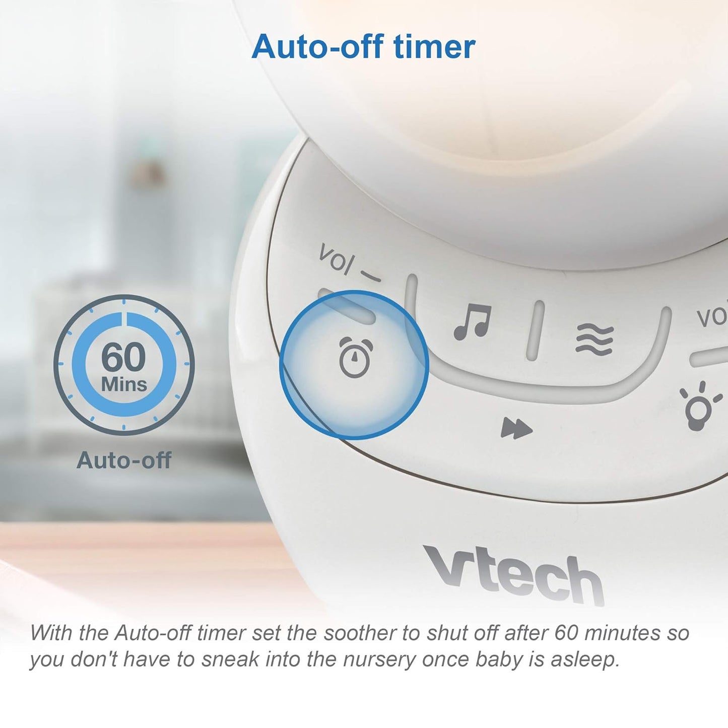VTech Communications Myla The Monkey Baby Sleep Soother - White Noise Machine with 5 Sounds & Soft-Glow Night Light