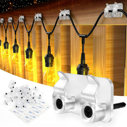 Outdoor Light Clips by [Brand Name] - 50 Heavy-Duty Waterproof Adhesive Clips for LED String Lights