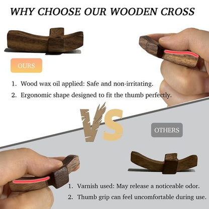 KyooteLfv Wooden Cross Fidget - Cross My Heart, Walnut Pocket Crosses for Anxiety Relief & Prayer, Encouragement Christian Gift for Adults/Kids (10 PCS)