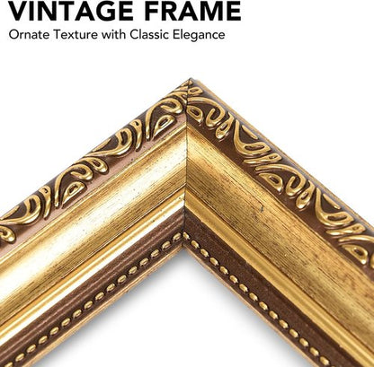 JCJMY Vintage Picture Frame Set of 4 - Elegant 8x10 Frames with 5x7 Mats | Shatter-Resistant Plexiglass, Gold