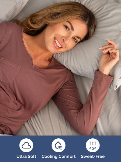 Skiennix Extra Deep Cal King Sheet Set | 6-Piece Breathable Cooling Bedding - Soft, Wrinkle-Free Light Grey