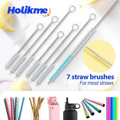 Holikme Bottle Brush Tube Cleaning Lab Set with Long Handle, Cup Cleaner for Washing Narrow Neck Beer Wine Decanter Pipes Lids Sinks Cap Covers, Azul