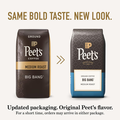 Peet's Coffee Medium Roast Ground Coffee - 100% Arabica Big Bang Blend, 18 Ounce Bag