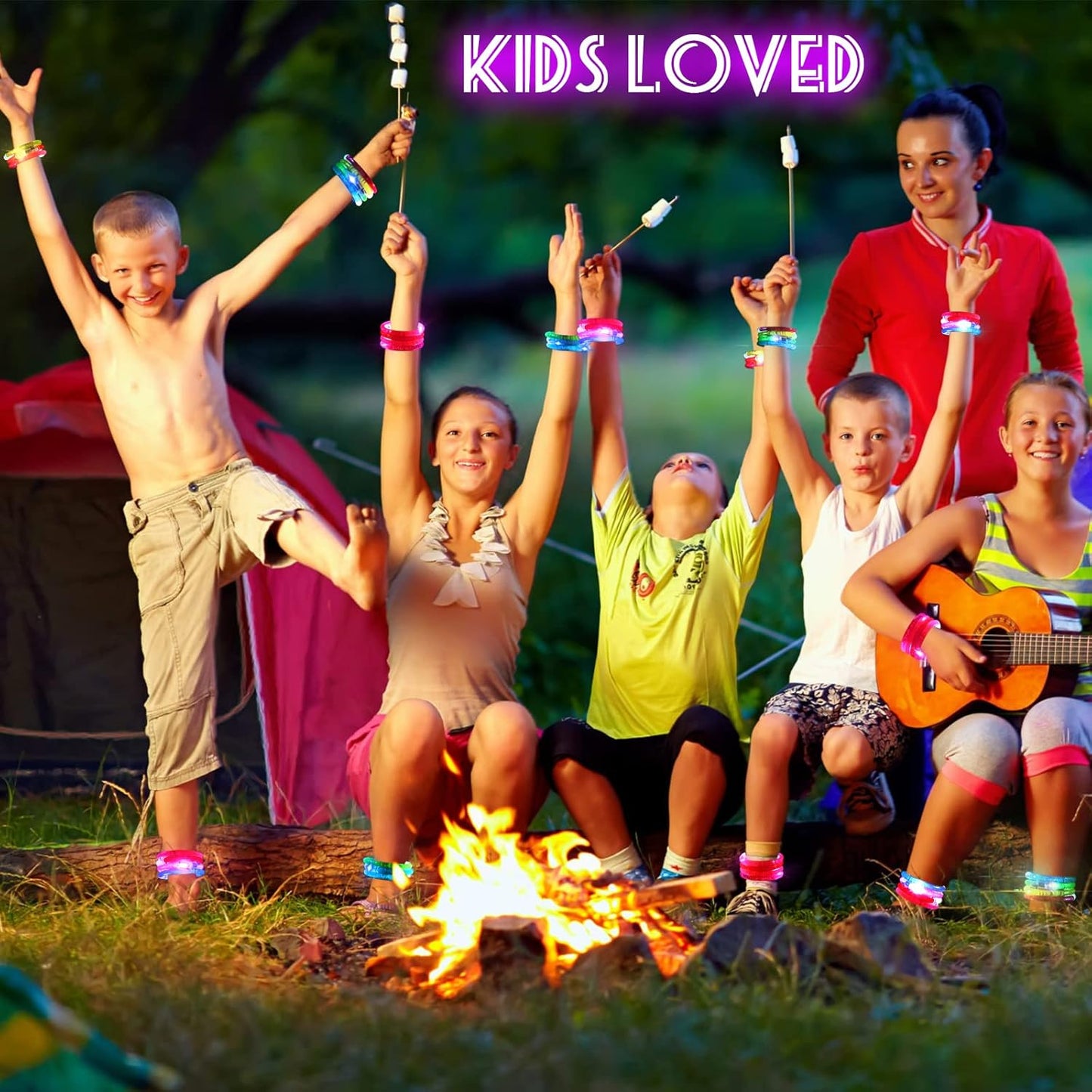 Skiennix 24Pcs Glow In The Dark Party Supplies - LED Bracelets & Glow Sticks for Kids & Adults | Perfect for Birthdays & Festivals