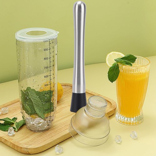 4 Pack Muddlers for Cocktail 304 Stainless Steel Fruit Crusher 8.3" Long Ice Crusher for Bar Party and Home