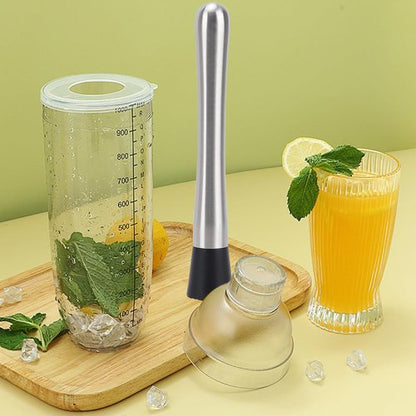 4 Pack Muddlers for Cocktail 304 Stainless Steel Fruit Crusher 8.3" Long Ice Crusher for Bar Party and Home