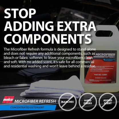 Malco Microfiber Refresh Concentrated Detergent – Heavy-Duty Microfiber Towel Cleaner/Specifically Designed to Clean, Restore and Preserve Towels / 1 Gallon (122801)