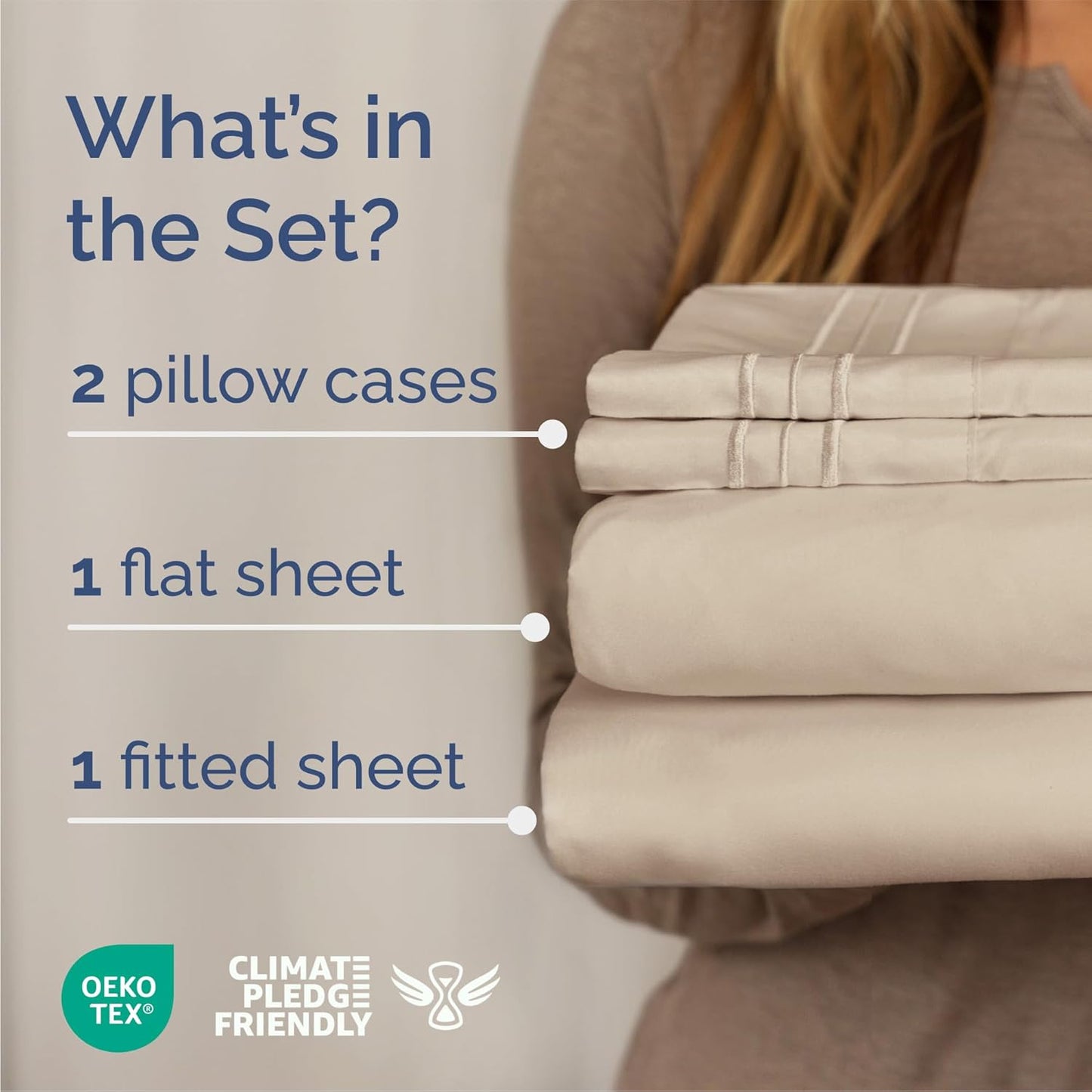 Queen Size Sheet Set by Hotel Luxury | 4-Piece Comfy, Breathable & Cooling Bedding - Deep Pockets, Soft & Wrinkle-Free - Oeko-Tex Certified - Wheat