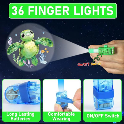 36Pcs Sea Turtle LED Finger Lights - Ocean Animal Party Favors
