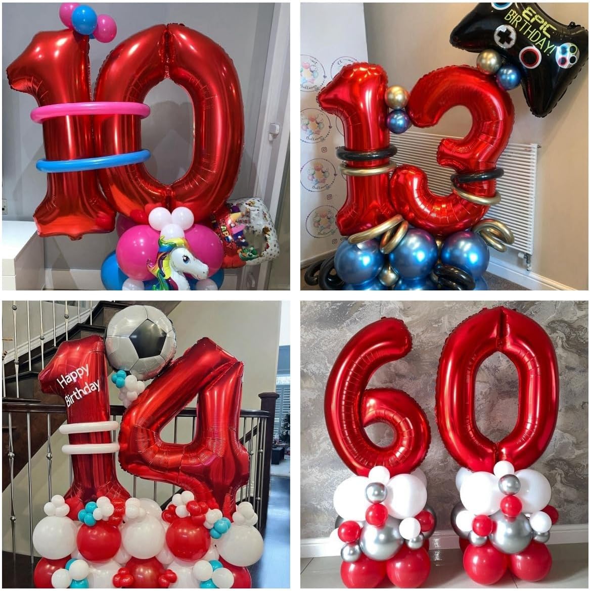 Red 5 Balloons by [Brand Name] - 40 Inch Foil Mylar Helium Number Balloon for Birthday & Anniversary Decor