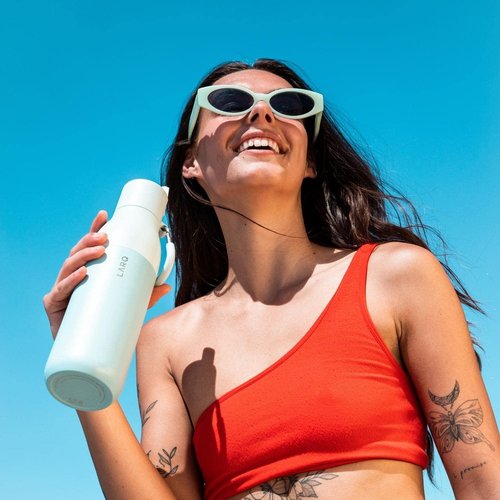 LARQ Bottle Flip Top 25 oz - Insulated Stainless Steel Water Bottle With Straw | BPA-Free & Reusable | Keeps Drinks Cold for 24 Hours, Seaside Mint
