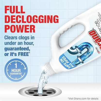 Drano Balance Drain Clog Remover - Non-Corrosive Formula Safe for All Pipes & Septic Tanks | 32 Fl Oz