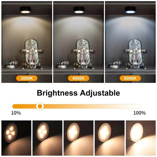 6-Pack Battery Operated Picture Light Magnetic Painting Light with 3 Lighting Modes,Remote and Dimmable Timer Art Display Light for Picture Artworking Frame Portrait,Wireless Wall Decor Puck Lights