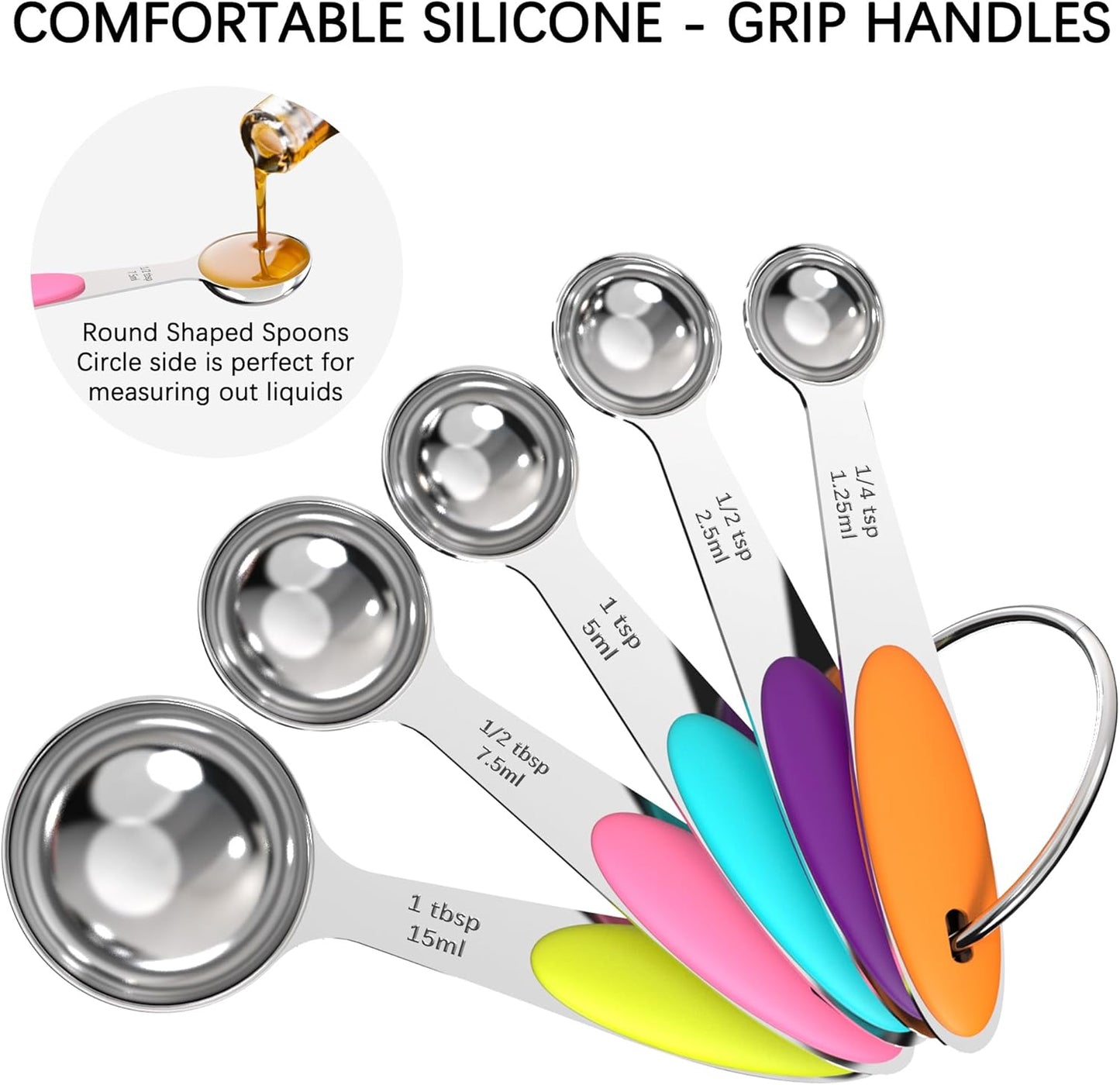 TILUCK Stainless Steel Measuring Cups & Spoons Set - Essential Kitchen Utensils for Cooking & Baking (12-Piece)