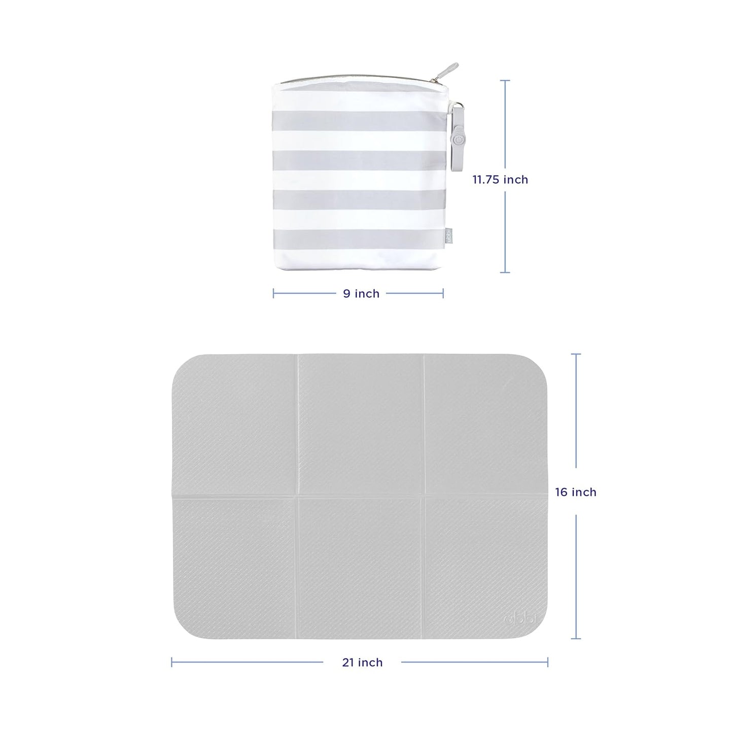 Ubbi On-the-Go Changing Mat - Soft, Portable Diaper Bag Accessory for Newborns | Easy to Clean, Gray