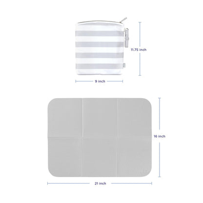 Ubbi On-the-Go Changing Mat - Soft, Portable Diaper Bag Accessory for Newborns | Easy to Clean, Gray