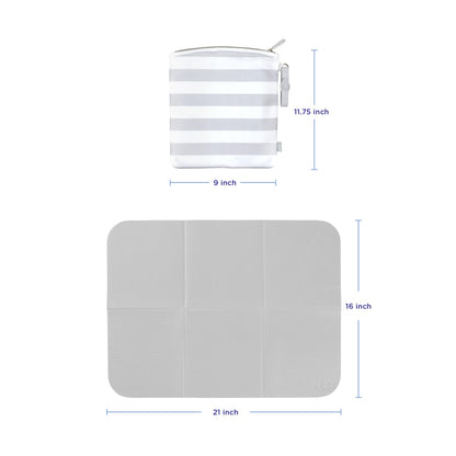 Ubbi On-the-Go Changing Mat with Carrying Bag, Soft and Comfortable Diaper Bag Accessory Must Have for Newborns, Easy to Clean, Portable Changing Pad, Gray