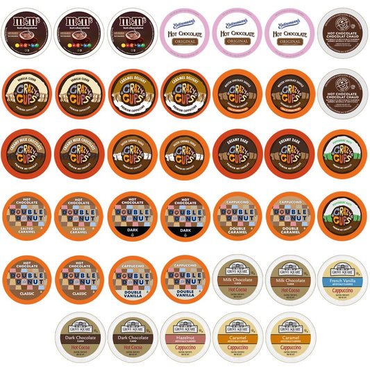 Cappuccino & Hot Chocolate Variety Pack, Including Flavored Hot Chocolate & Cappuccino Coffee for Keurig KCups Machines, Hot Cocoa Coffee Pods Variety, Coffee | Set, Hot Chocolate | Set, 40 Count