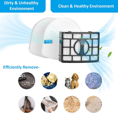 Shark Navigator Replacement Filter Set - 4 Foams & 4 Felt Filters for ZU560, ZU561, ZD201 Models
