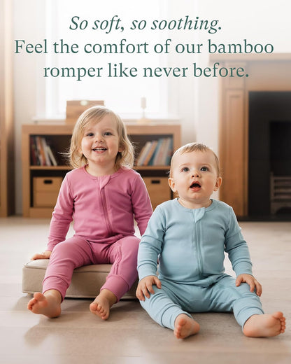 PurComfy Baby Long Sleeve Romper - Premium Soft Rayon One-Piece Pajamas with 2-Way Zipper | Unisex Coverall Sleeper