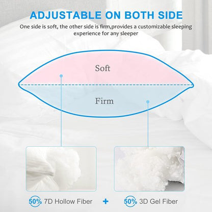 EIUE Hotel Collection Bed Pillows - Super Soft Down Alternative | 2 Pack Queen Size, 20 x 30 Inches