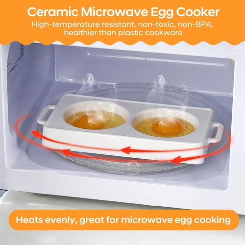 EliteVibe Microwave Egg Cooker - BPA-Free Non-Stick Omelette Maker | Quick & Easy Cooking (2 PCS)