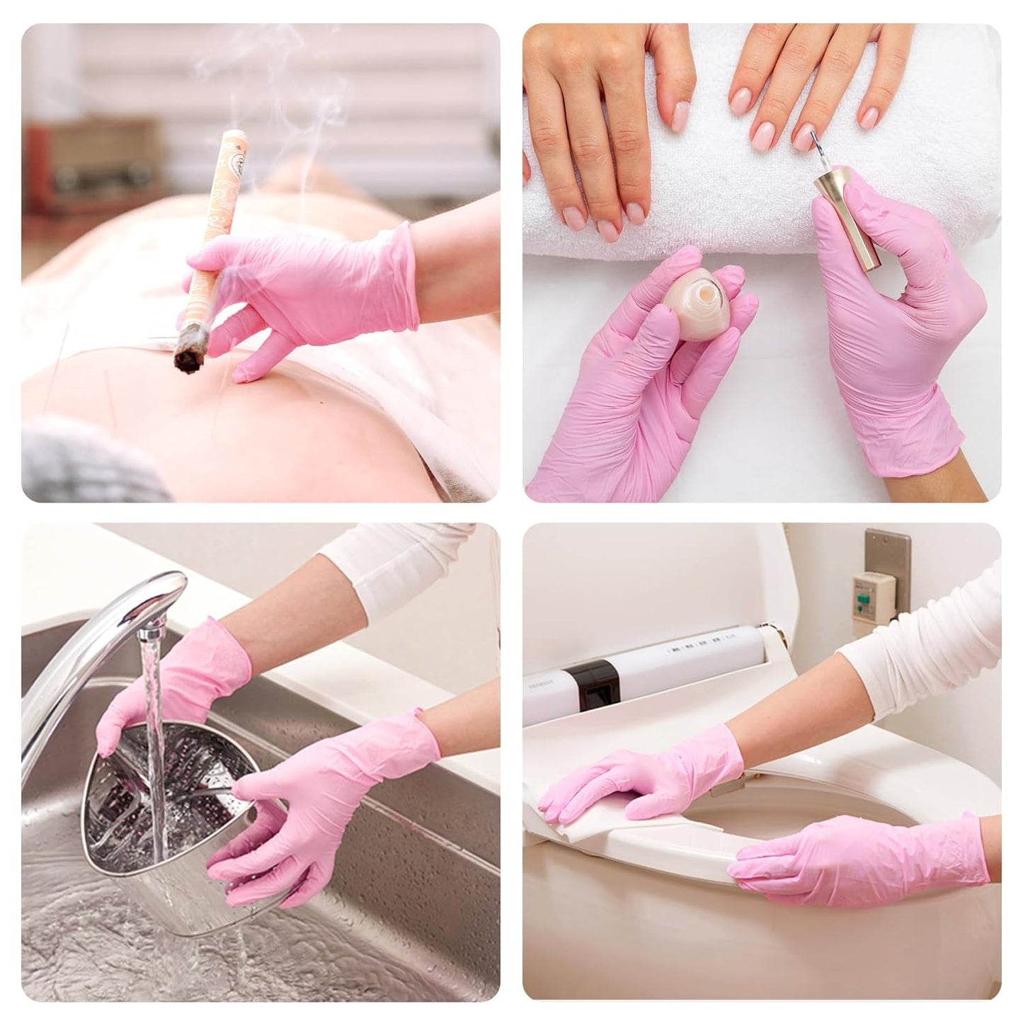 SwiftGrip Disposable Exam Gloves - Pink, X-Small, Powder-Free, Latex-Free, 50-Count Box for Medical Use
