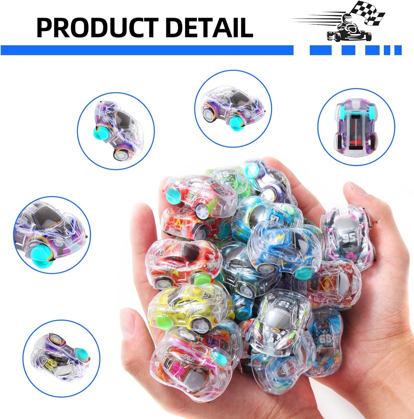 Skiennix Mini Pull Back Cars Set - 50 Racing Vehicles for Kids | Perfect Party Favors & Goodie Bag Stuffers
