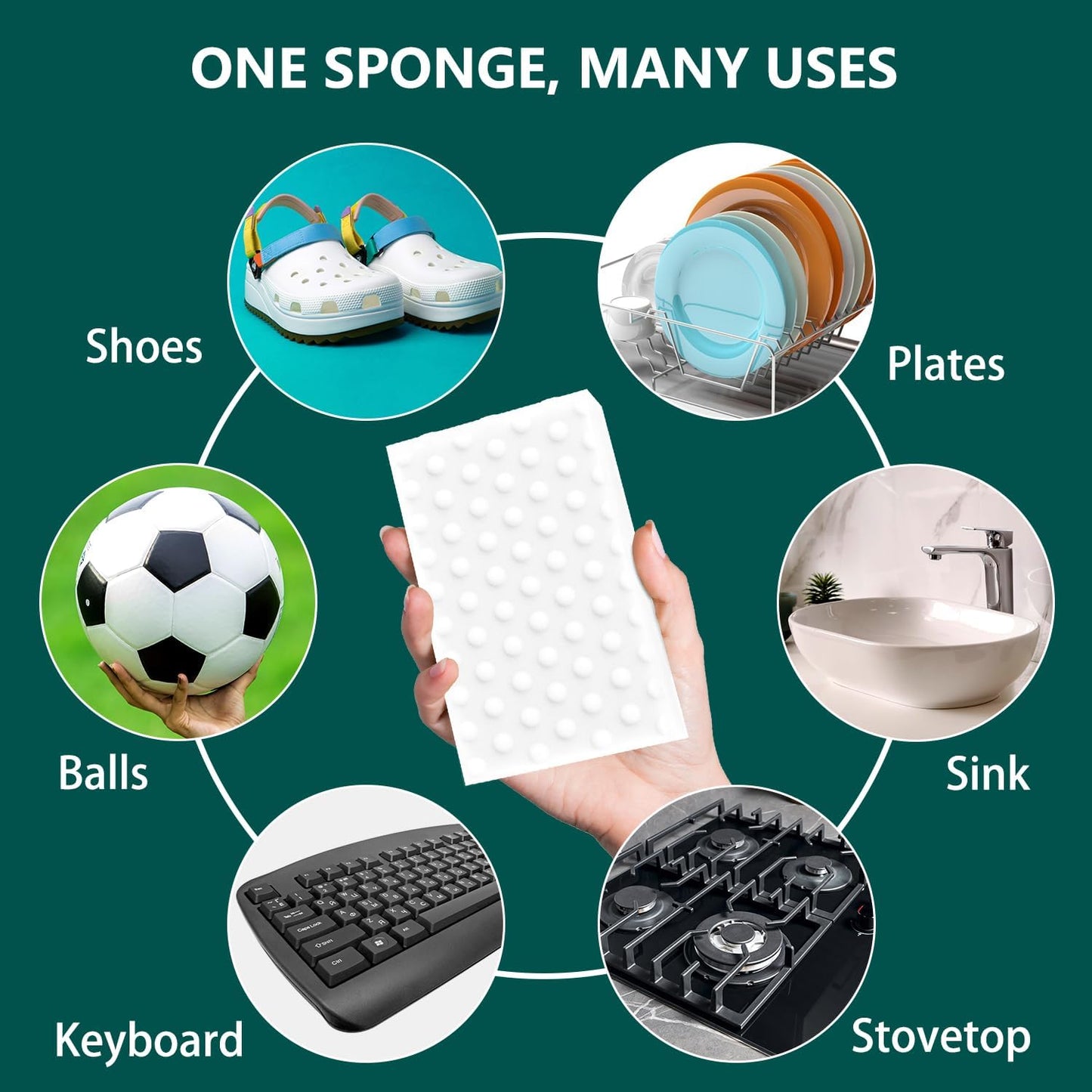 Skiennix Magic Sponges | 20 Pack Melamine Erasers - Long Lasting, Versatile Cleaning Tool for Home & Car