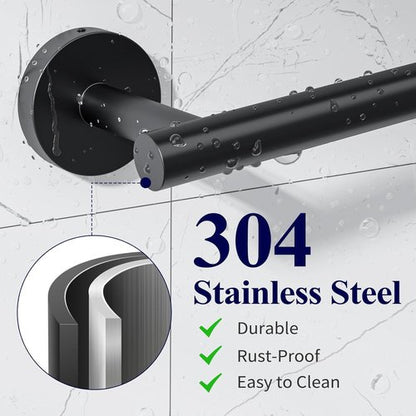 Kitsure Toilet Paper Holder - Sturdy Matte Black Wall-Mounted Holder for Mega Rolls | Premium 304 Stainless Steel