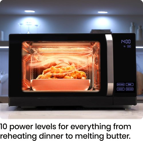 Chefman MicroCrisp Microwave Oven - 2-in-1 Convection & Crisper with Touchscreen, 1800W, 0.8 Cu. Ft. - Black