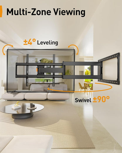 Perlegear Full Motion TV Wall Mount - Fits 42–97 Inch TVs Up to 150 lbs | Easy Install with Swivel & Tilt