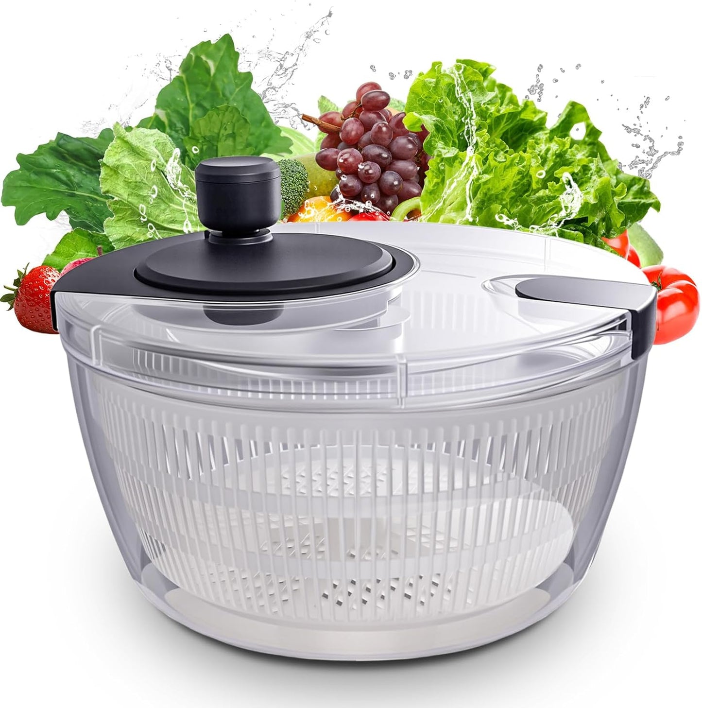Salad Spinner by Kitchen Essentials - Large 4L Lettuce Dryer & Fruit Washing Bowl for Quick Use