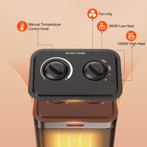 **Regine Switzerland 1500W PTC Ceramic Space Heater - Rapid Heating, 3 Modes, Safety Features | Ideal for Bedroom & Office**