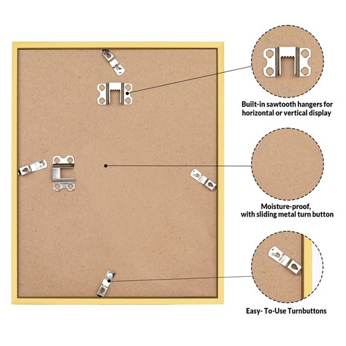 LaVie Home 9x12 Picture Frame for Wall Display, 9x12 Gold Picture Frame with HD Plexiglas, 9 x 12 Poster Frame 1 Pack, Display Frame for Vertical or Horizontal, Classic Collection